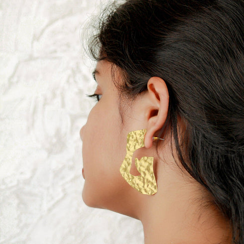 Yellow Hammered Drop - The Earth Store - Fashion Accessories